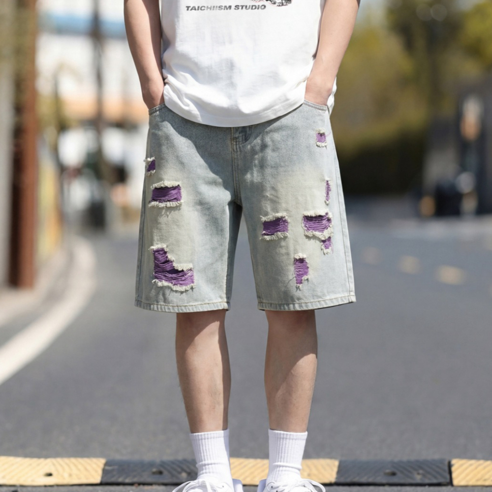 Men's Lined Ripped Denim Short - Fly Line recensione e prezzo