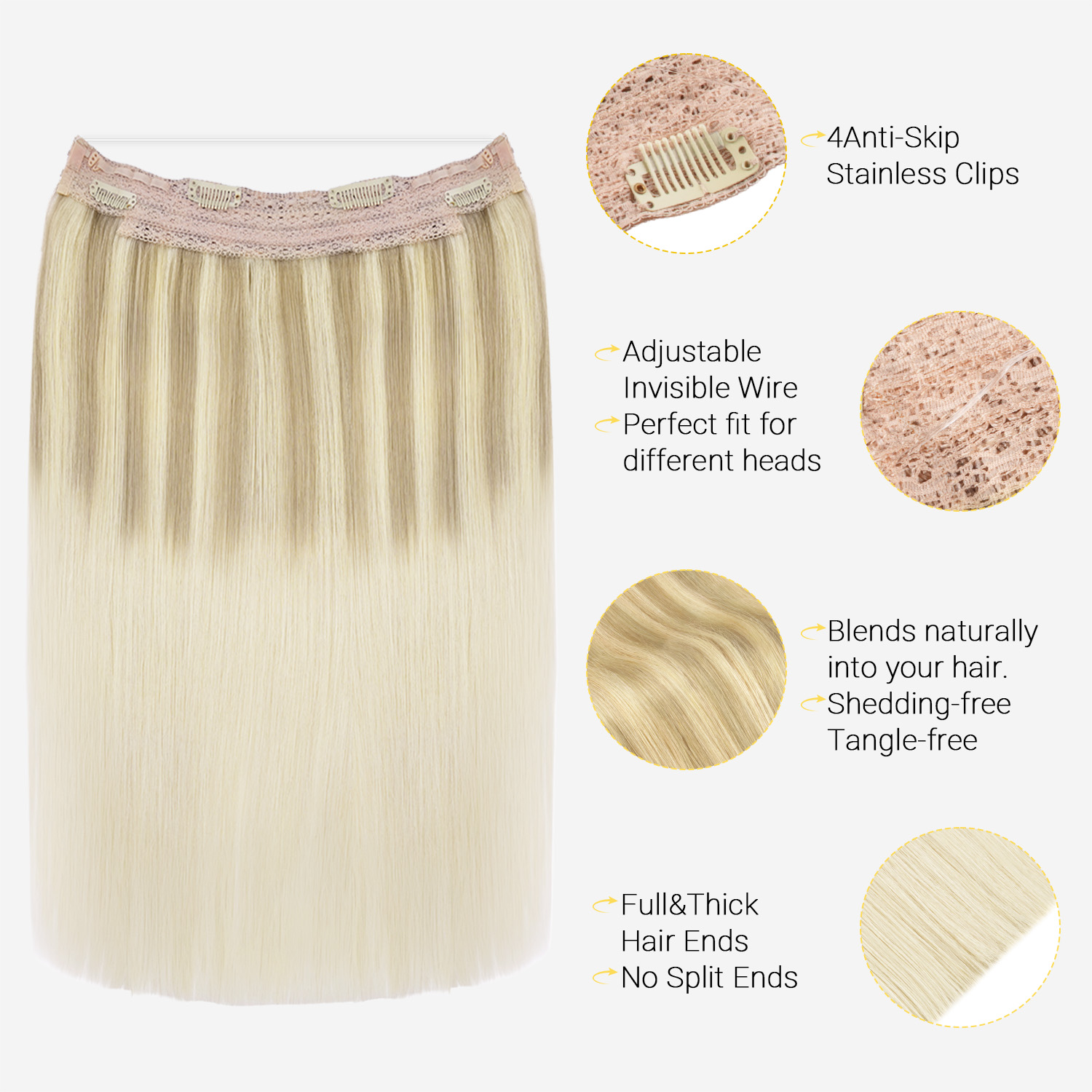 Sunmofavo Wire Halo Hair Exten - Tippet Line recensione e prezzo