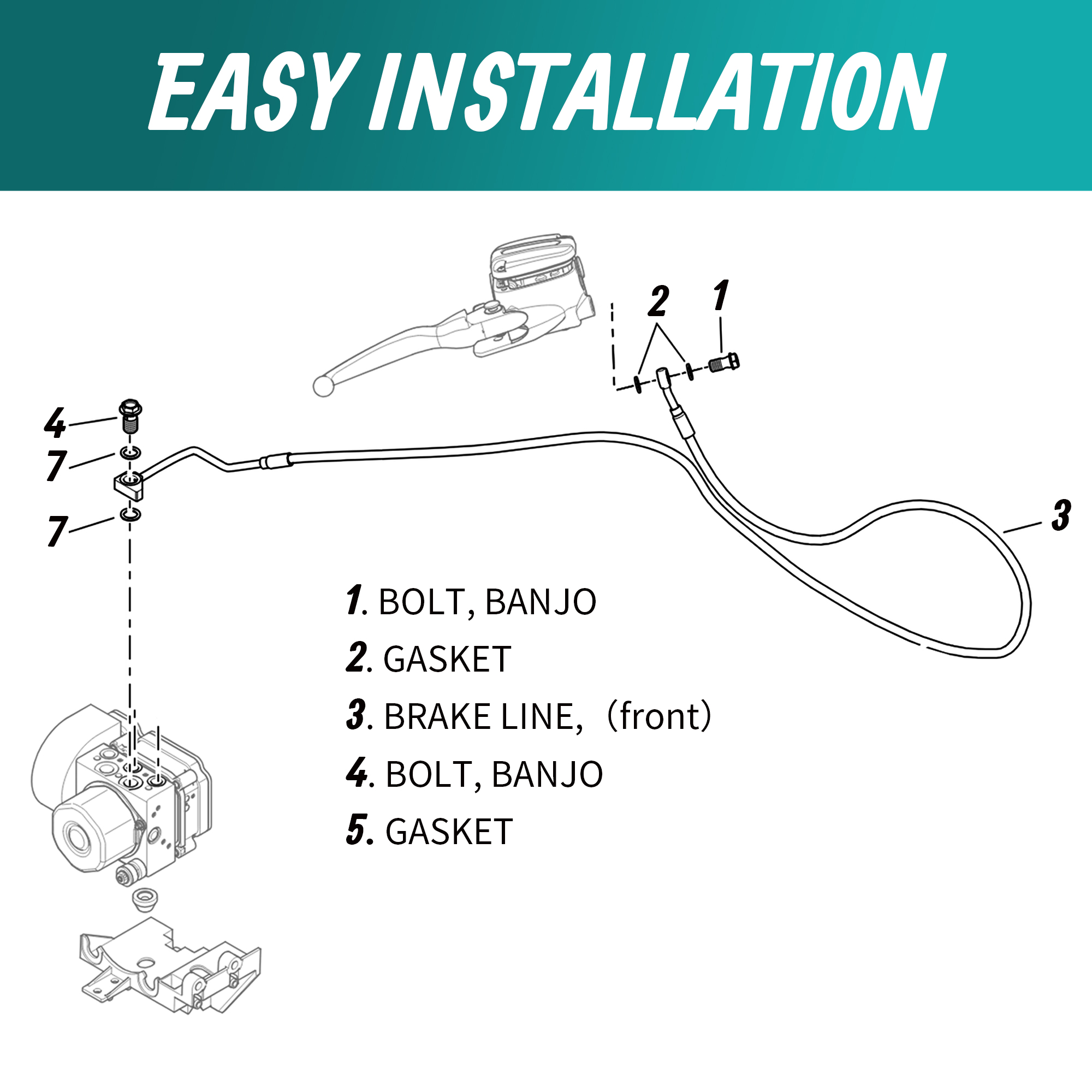 Upper Front Brake Line Oil Hos - Braided Line recensione e prezzo